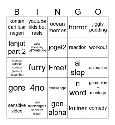 incognito reels ID Bingo Card