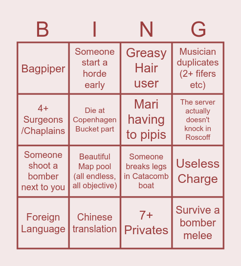 Bingo Sheet 3 Bingo Card