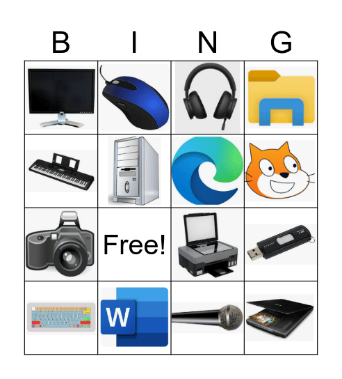 Hardware, Software, Peripheral Devices Bingo Card