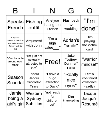 MAFS 2025 Bingo Card