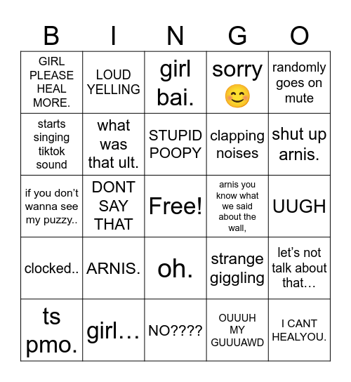 martini bingo Card