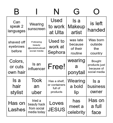Mingle Bingo Card