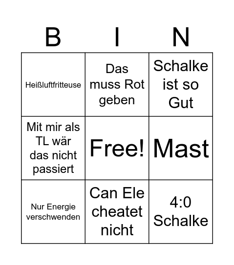 Nico Bingo Card