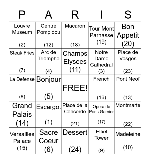 Caring Connection  Bingo Card