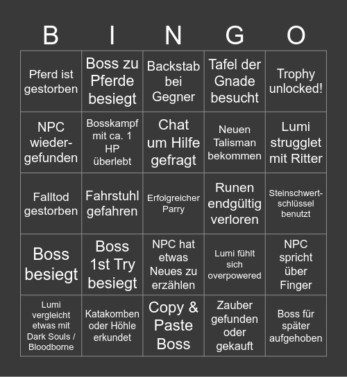 Lumi's Bingo Finale Bingo Card