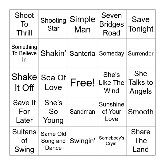 LMB 2/9 Bingo Card