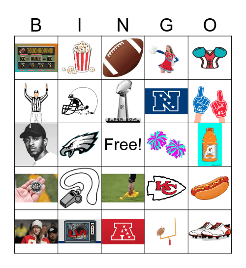 Super Bowl BINGO by Caroline Bingo Card