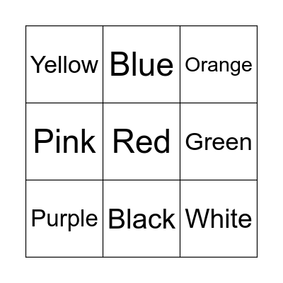 Color Bingo Card