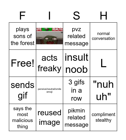 fish bingo Card
