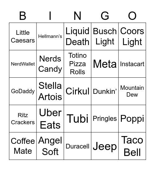 COMMERCIAL BINGO Card