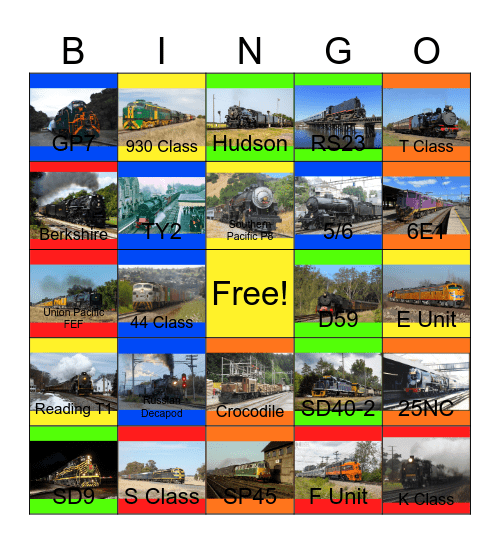 Hornby Upcoming Projects Bingo Card