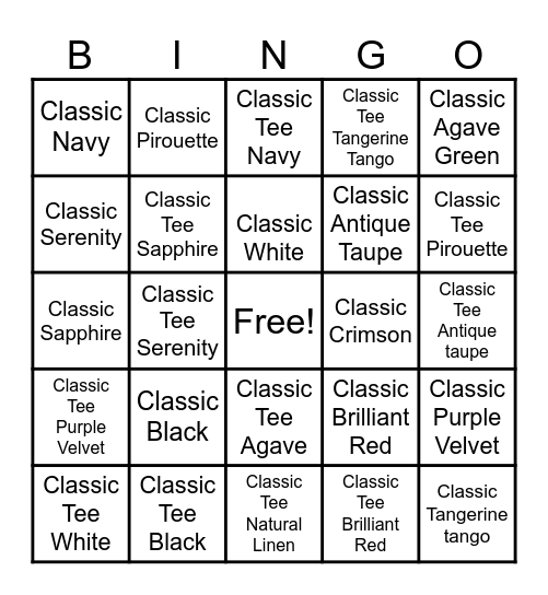 Classic BINGO Card