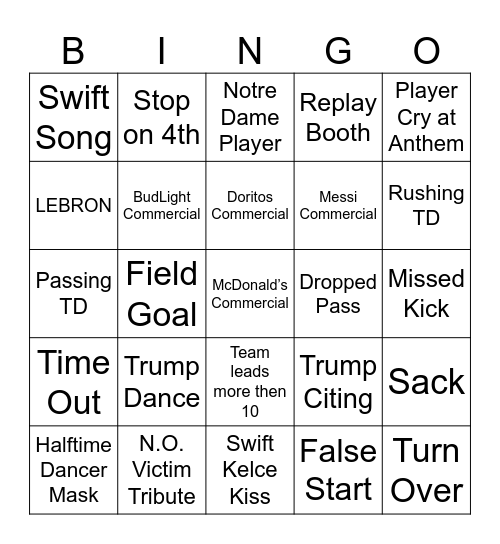Andrew Bingo Card