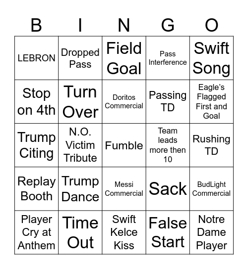Josie Bingo Card