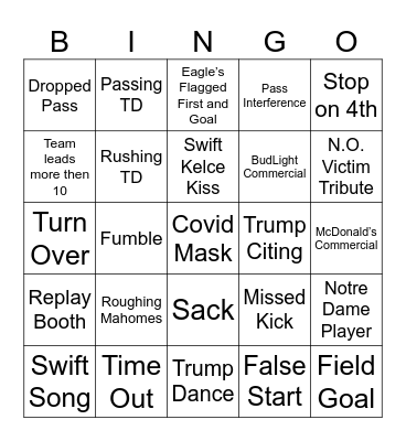 Declan Bingo Card