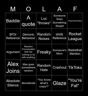 Discord Call Bingo Card
