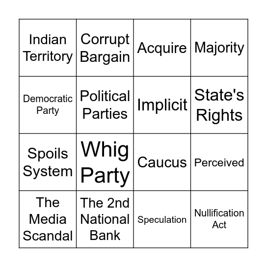 Topic 6: Lessons 1-3 Bingo Card