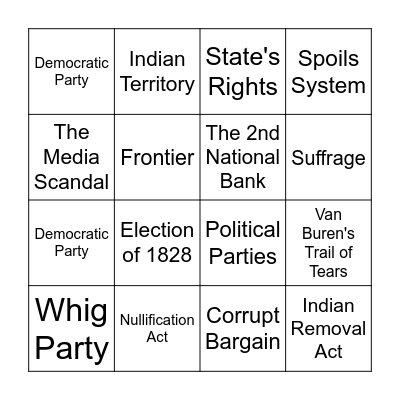 Topic 6: Lessons 1-3 Bingo Card