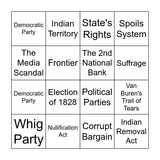 Topic 6: Lessons 1-3 Bingo Card