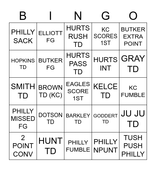 DUDES BINGO Card