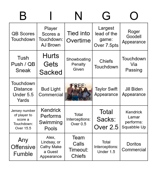 Friend's Ball Bingo Card