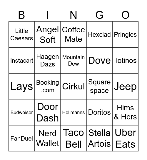 Super Bowl 2025 Bingo Card
