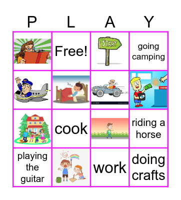 Present Simple and Past Simple Tenses Bingo Card