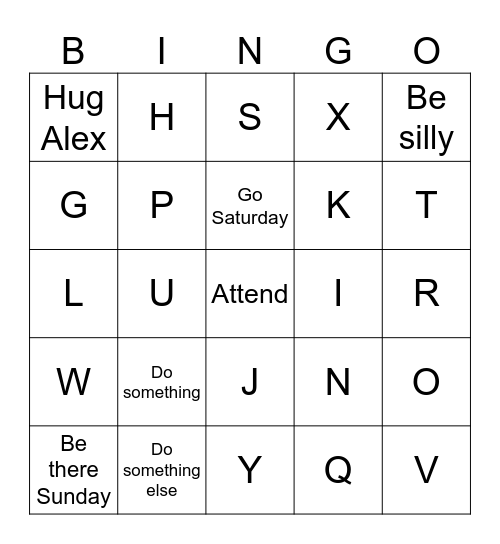 FCon Test Bingo Card