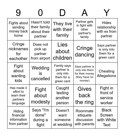 90 day JJ Bingo Card