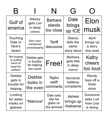 Super Bowl LIX Bingo Card