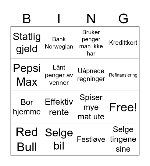 Luksusfellen2 Bingo Card