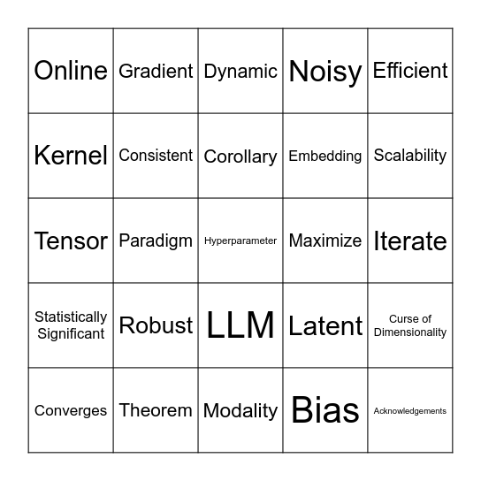 Conference Paper Bingo! Bingo Card
