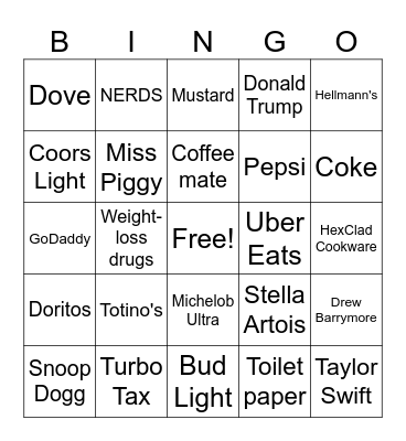 Super Bowl LIX Bingo Card