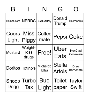 Super Bowl LIX Bingo Card