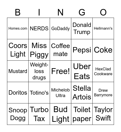 Super Bowl LIX Bingo Card