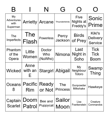 TV & Film 2025 Bingo Card