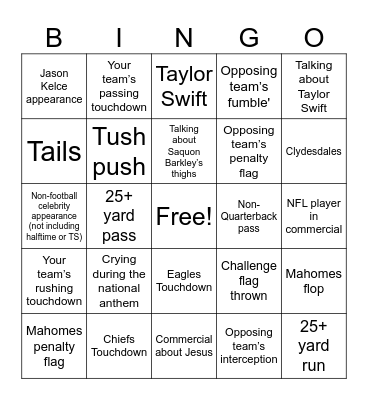 Go _____________! Bingo Card