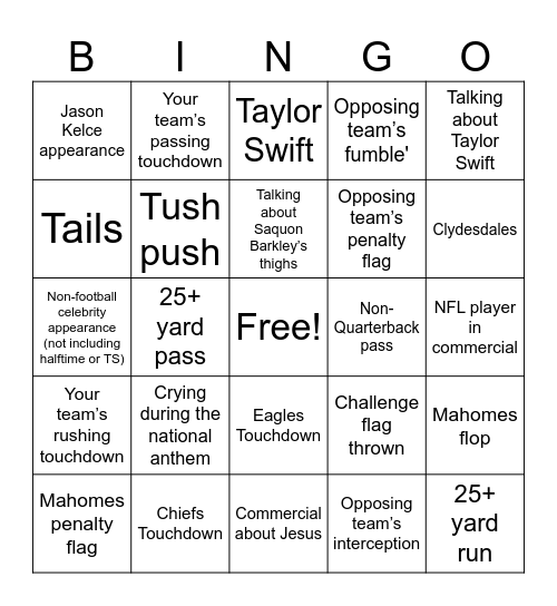 Go _____________! Bingo Card