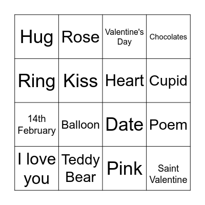 Valentine's Day Bingo Card