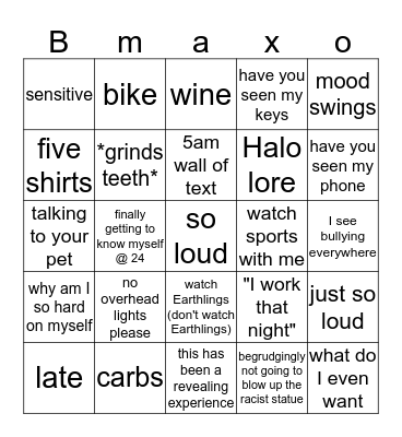 Bmaxo Bingo Card