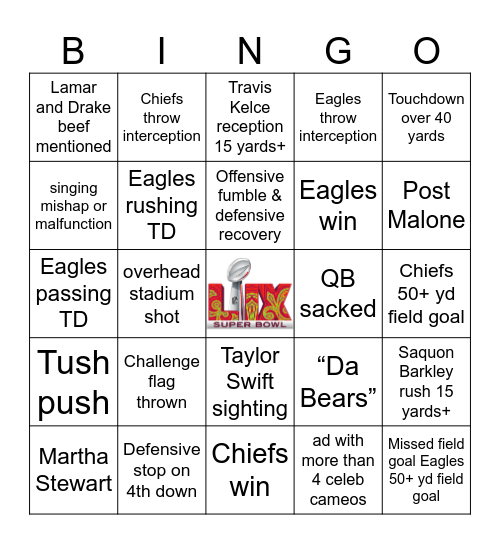 SB 25 Bingo Card