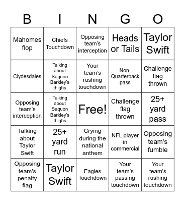Go ____________! Bingo Card
