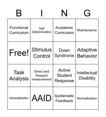 Chapter 4 Bingo Card