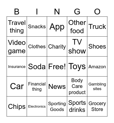 Commercial bingo Card
