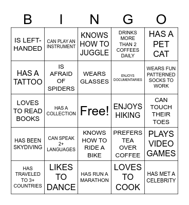 CARD #1 Bingo Card