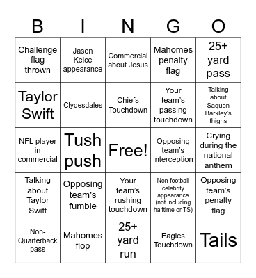 Go ____________! Bingo Card