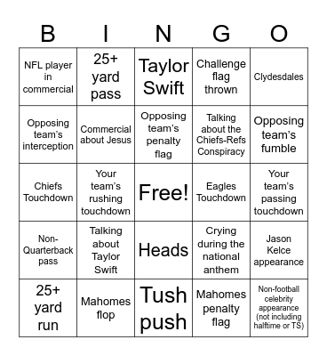 Go ____________! Bingo Card