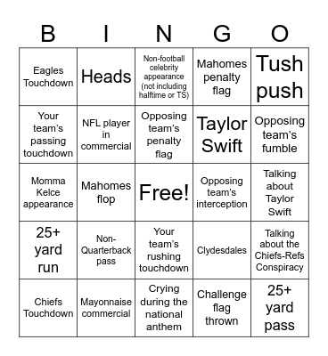 Go ____________! Bingo Card