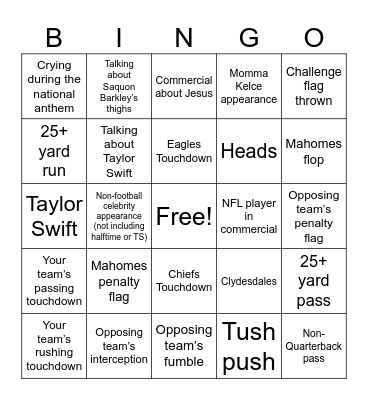 Go ____________! Bingo Card