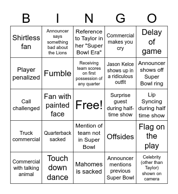 I Hope Both Teams Lose Bingo 2025 Bingo Card